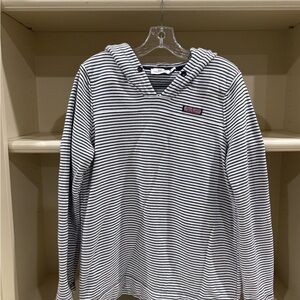 Vineyard Vines Navy and White Striped Hoodie